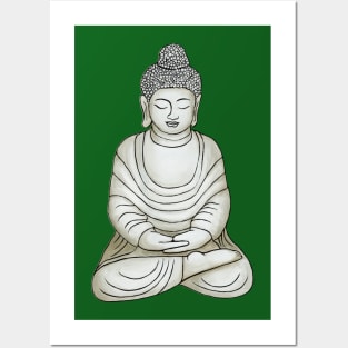 Meditating Buddha in the Garden Posters and Art